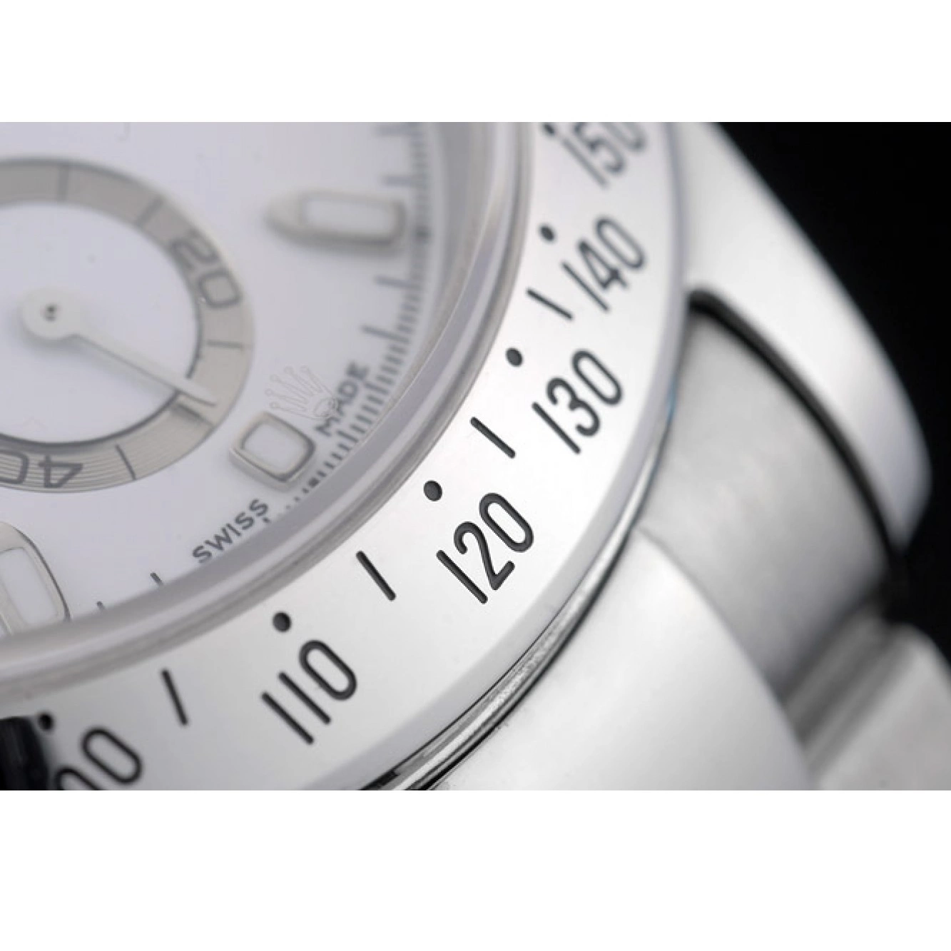 Aaa replica White Daytona 80297 Swiss Rolex Stainless Dial Steel Bracelet 0715